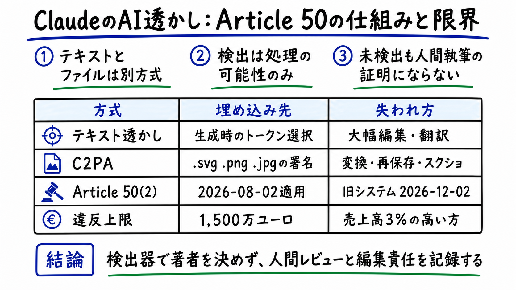 Claudeのテキスト透かしとC2PA来歴メタデータが示す範囲